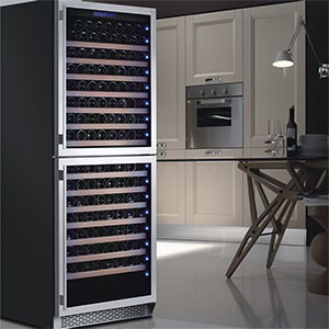 Brenor 30” wide double door 255 bottle wine cooler 